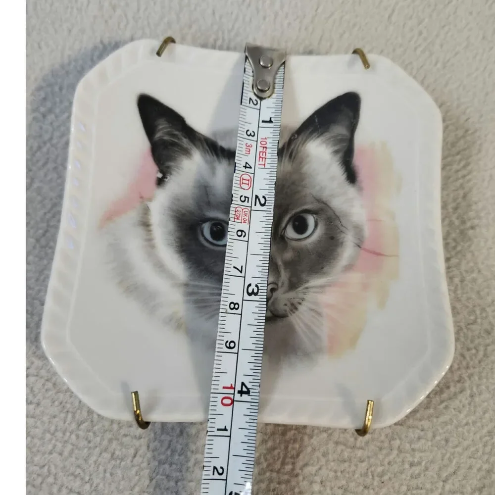 Chadwick Siamese Hanging Cat Plate Wall Decor Japan Vintage Gray